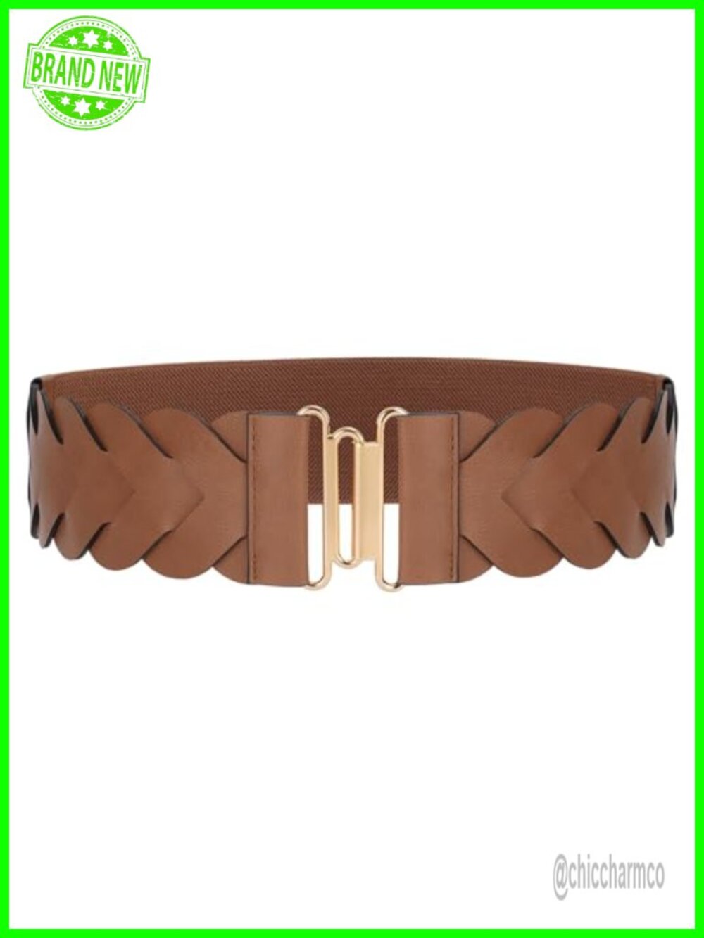 Women's Wide Elastic Stretchy Braided Waist Belt for Dresses